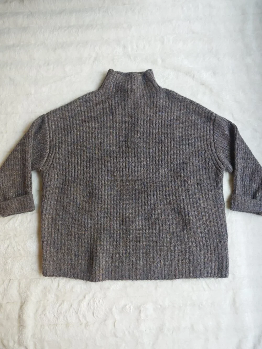 Free People Opal Rollneck Chunky Shaker Knit Sweater Size S Cozy Oversized Mock